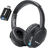 Wireless Headphones for TV - BKM400 TV Headphones Wireless with USB Transmitter (Optical, AUX, RCA and USB Output), 165FT Farther Range, Enhanced Volume, 20Hrs