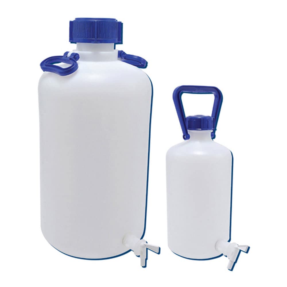 Dynalab 208605-0010 Kartell Heavy Walled Narrow Mouth Carboy with Spigot, 1 Handle, 55mm Mouth ID