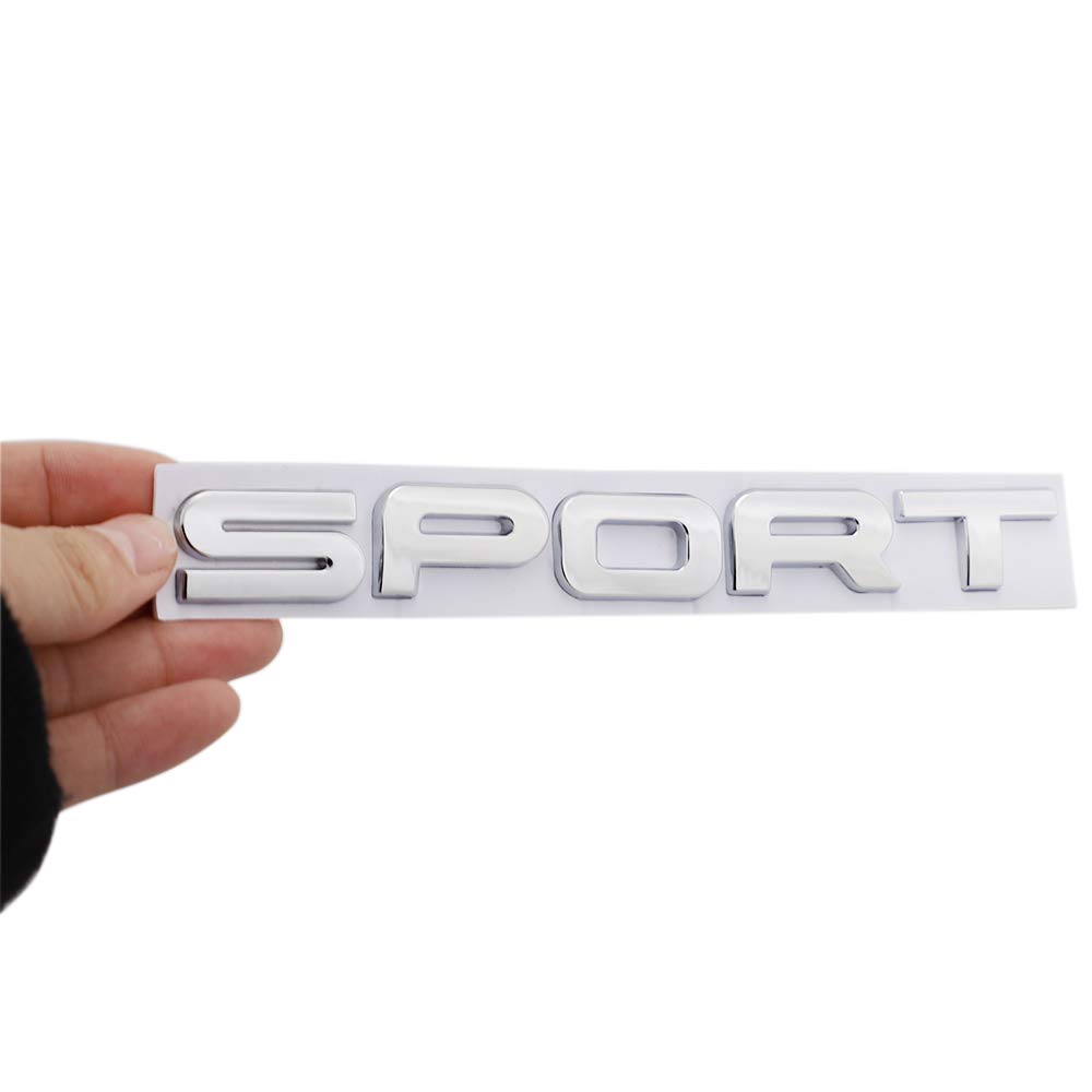 Sport Emblem 3D Metal Badge Car Side Fender Rear Trunk Car Sticker Decal for Dodge Hon da Ni ssan Kia R Ange R Over (Sliver)