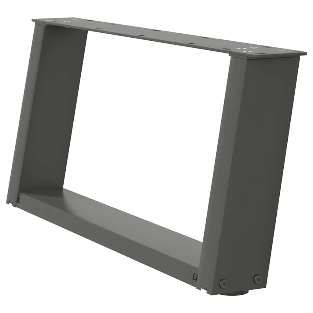 Gambe per tavolino 2 pezzi a forma di U 60 x 30-31 cm in acciaio antracite