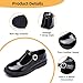 ICEBIRDS Girls School Uniform Shoes Mary Jane Flats,Low Heel Princess Hook and Loop Dress Shoes for School Party Wedding(Toddler/Little/Big Kid) Black