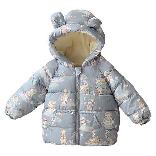 ベビー 冬 アウター 暖かい 中綿ジャケット キッズ ダウンジャケット フード付き 男の子 女の子 保温 防寒 防風 ダウンコート アウトドア 赤ちゃん 上着 子ども あったか 防寒着 通学 お出かけ 冬服 厚手 子供服 小学生(ブルー,100)