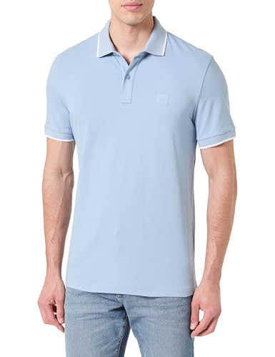 Boss Polo pour Homme, Bleu Clair/Pastel 458, M