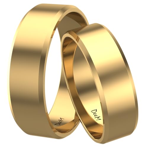 Świat Obrączek Klassische glatte Eheringe, flach, poliert, personalisiert mit Gravur, aus 585er Gold, 3 mm, 4 mm, 5 mm, 6 mm, 7 mm (6 mm) Świat Obrączek Klassische glatte Eheringe, flach, poliert, personalisiert mit Gravur, aus 585er Gold, 3 mm, 4 mm, 5 mm, 6 mm, 7 mm (6 mm)