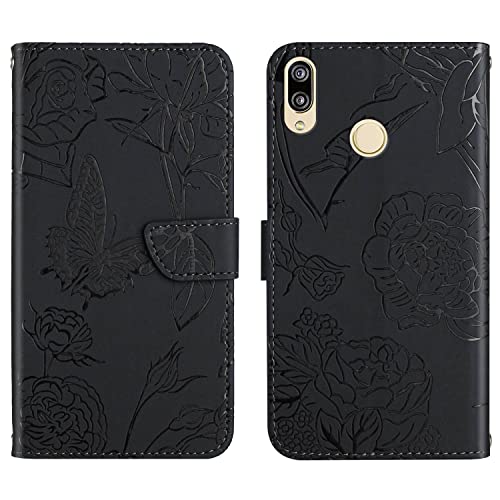 Rfvzubemok Compatible with Huawei P20 lite LX1 Cover,Compatible with Huawei Nova 3e LX1 Flip Kickstand PU Leather Wallet Phone Case Black