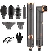 BESTBOMG Haardroger, 6-in-1 AirStyler, heteluchtborstel, krultang, multistyler, stijlborstel, hete lucht