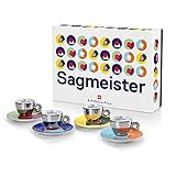 Tazas de café de porcelana Illy Art Collection Stefan Sagmeister Set 4 Tazas de café Espresso