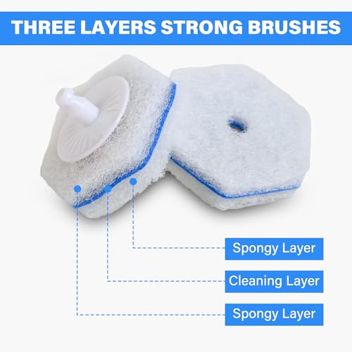 Image of 50PCS Toilet Bowl Wand Refills, Disposable Toilets Brush Heads with Gloves, Wall Mounted Toilet Scrubber Refill, Toilets Wand Refills Upgraded Heads Compatible with Cloro x Wands Refill