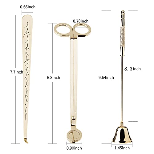 Calary Candle Wick Trimmer, Candle Snuffer And Wick Dipper & Candle Accessory Set, 3 In 1 Candle Care Kit For Candle Lover (Gold) #TOP1