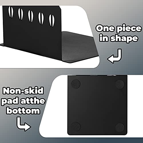 Black Kitchen Bookends 5.9 X 3.9 X 3.9 Inch Spoon Decorative Cookbook Metal Book Ends With Non-Slip Mat Metal Cookbook Storage Books Stoppers Metal Kitchen Cookbook Holder For Shelves Kitchen Book #TOP2