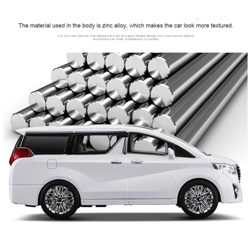 Image of 1:32 Scale Alphard Toy Car | Metal Pullback Diecast Car for Kids with Openable Doors, Sound, Light Effects Toy for Car Enthusiasts (Color As Per Available)