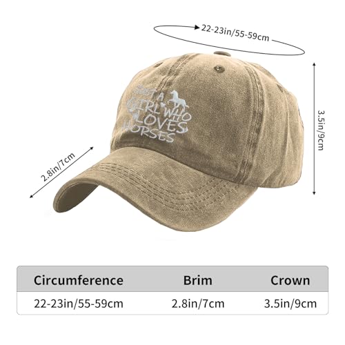 Image of Just Girl Who Loves Horse Hat Baseball Cap for Women Adjustable Trendy Hats Cotton