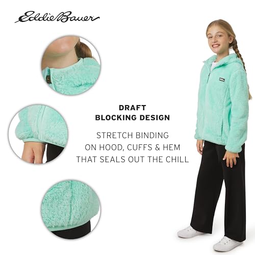 Image of Eddie Bauer Girls' Quest Plush High Pile Faux Sherpa Hooded Jacket