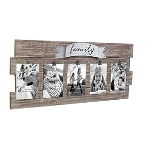 Stonebriar Rustic Wood Collage Picture Frame with Clips and Metal Detail Brown 26" x 11" Stonebriar Rustic Wood Collage Picture Frame with Clips and Metal Detail Brown 26 x 11