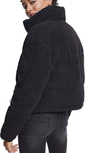 Urban Classics Dames Ladies Boxy Sherpa Puffer Jacket Jacket, Zwart (Black 0007), Large - Afbeelding 3