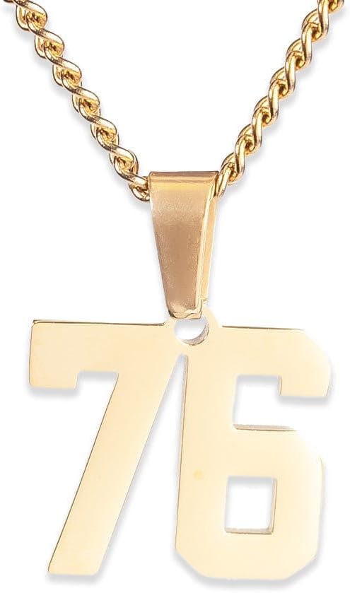 FlowX Jewelry Jersey Number Necklace, Custom Number Chain, Numbers 00 to 99, Baseball Necklace, Senior Gifts, Football Drip, Softball Necklace