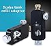 BigKing Diving Tank Refill Adapter, Portable Aluminium Alloy Diving Oxygen Cylinder Refill Adapter Scuba Fill Station Support to Refill Tank Directly from a Larger Air Bottle