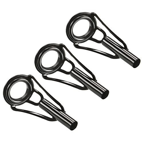PATIKIL 3.4mm Tube Dia Fishing Rod Tips Repair Kit Black Guide Ring 3pcs