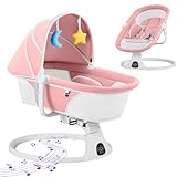 Mecedora Eléctrica para Bebé, Columpio para Bebe, Con Mando a Distancia & Pantalla Táctil, 5 Velocidades de...