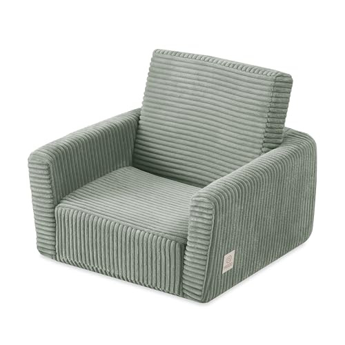 MISIOO Cubie, fauteuil pour enfant, en velours côtelé, pliable, pour chambre d'enfant, petit fauteuil pour bébé, fauteuil doux pour chambre d'enfant, petit fauteuil...