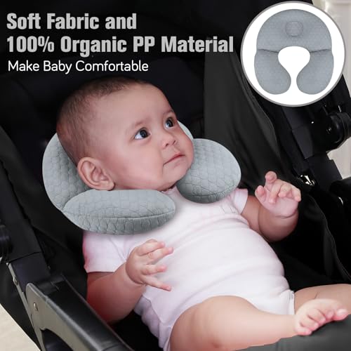 Image of KAKIBLIN Baby Travel Pillow, Upgraded Baby Neck Pillows for Car Seat, Infant Neck Support Pillow for Head and Neck,Newborn Head Support for Car Seat,Stroller, Pushchair