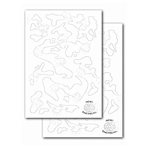Acid Tactical® 2 Pack Adhesive Sticker Camouflage Airbrush Spray Paint Duracoat Cerakote Gun Rifle Camo Stencils - Army CAMO