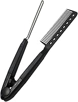 Vista 2 de FRCOLOR Peine alisador de 2 piezas, peine de hierro plano, peine de peluquería, peine recto en forma de V, alisador de pelo para peluquería uso