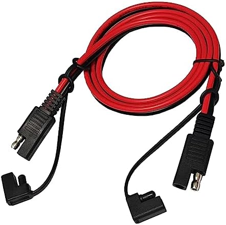 JINKAIMING 1 PCS SAE to SAE Extension Cable 2 Pin Quick Disconnect Wiring Harness 3.28Ft 14awg SAE Connector with Waterproof Cover for Battery Maintainer Sprayer Trailer Solar Panels Motor