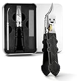 Black Anti-Slip Grip Gear Lock Nail Clipper, Anti-Slip Grip Gear Lock Nail Clipper Set with Ultra-Sharp Tips for Thick and Ingrown Nails (Black)