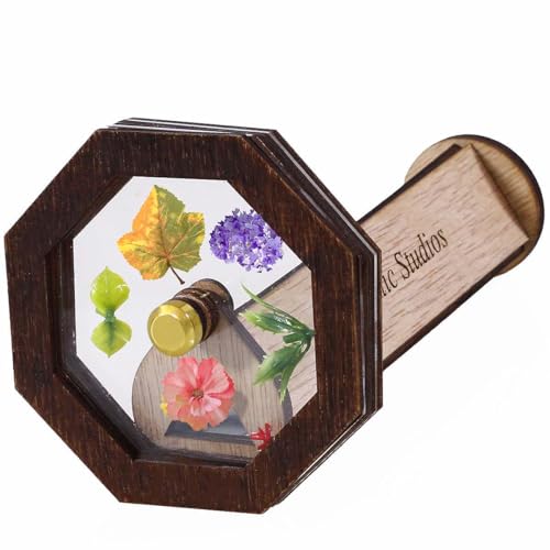 Lanxitown Natural DIY Kaleidoscope Kit Fantastic Studios Magic Rotating Kaleidoscope Making Set Wooden Kaleidoscope DIY Kaleidoscope Kit for Kids Wooden Handmade Kaleidoscope Kit