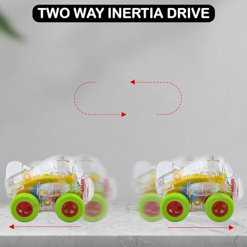 Image of WISHKEY Plastic Gear Airplane Toy for Kids, Push and Go Toy Airplane with Lights, Friction Powered Vehicle Toy for Kids, Unique Gear Design, Multicolor, 3+ Years (Pack of 1)