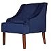 HomePop Swoop Arm Living-Room-Chairs, Velvet Navy