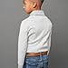 Hope & Henry Boys' Organic Long Sleeve Intarsia Shawl Collar Sweater, Medium, Light Gray Heather Herringbone