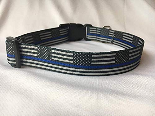 Personalized thin blue line dog collar Clearance