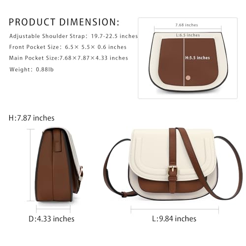 GOIACII Crossbody Bag for Women Saddle Shoulder Purse Ladies Boho Cross Body Handbag Vegan Leather3