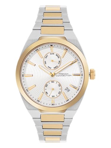 Image of French Connection Celestial Silver Round Dial Mens Mult Function Watch FCH03TM