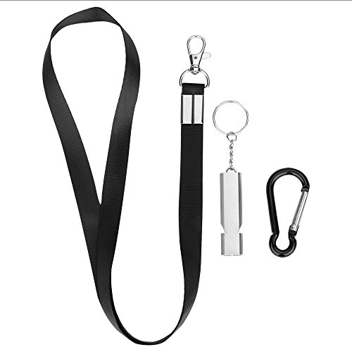 Michael Josh 2PCS Emergency Survival Whistle Kit with Lanyards for Outdoor(Silver) - Thumbnail 3