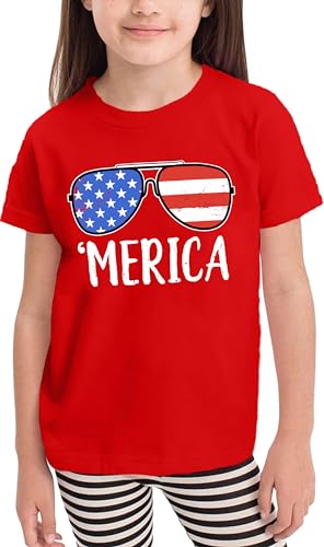 Toddler American Flag T-Shirt for Boys Girls Sunglass Graphic Tee 4th of July Shirt Kids Patriotic Tee Tops3
