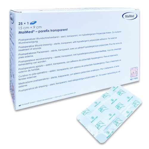 25x Pflaster wasserfest 15 x 9 cm Wundpflaster steril transparent - wasserdichtes Pflaster nach OP - MHD 30.03.2025 - Sonderposten Duschpflaster