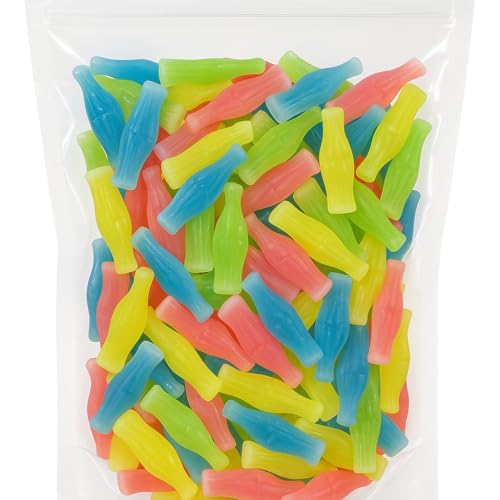 Wax Bottle Candy, 8 OZ Bag (½ LB), Retro Nostalgic Candies with Fruity Liquid Center, TikTok Trend Snack, Assorted Colors and Flavors, Heat Sealed for Freshness, Perfect for Parties and Gifts