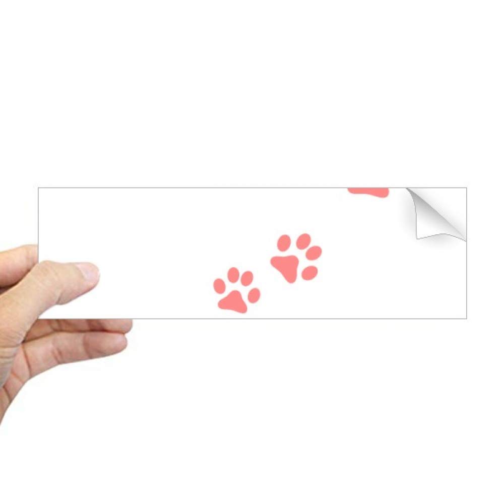Sticker rectangulaire chat rose avec empreintes de pattes pour décoration de fenêtre