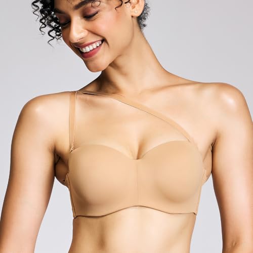 Image of NYKD NYB027 Cotton Padded Wired Multiway Strapless Bra Anti Slip Seamless Bonded Neckline Detachable Straps (Plus