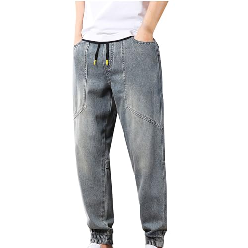 Jean pour homme avec taille élastique et cordon de serrage ajustable confort optimal