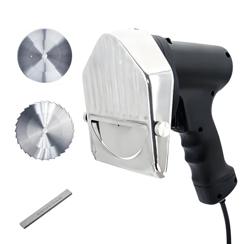 DNEPEI Coltello Elettrico Gyros Commerciale per Kebab, Macchina per shawarma, affettatrice per Carne di Kebab, Spessore Regolabile da 0 a 8 mm, Design con Ammortizzazione a ond Wiretype