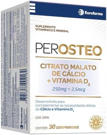 Perosteo Saúde Óssea 30 Comprimidos Citrato Malato de Cálcio 250m...