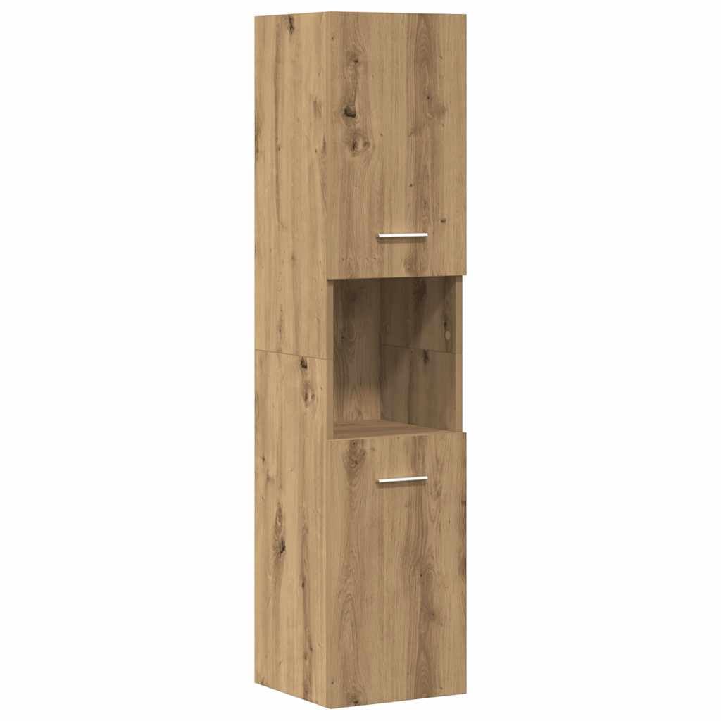 Lot de 4 meubles de salle de bain en chêne Artisan avec miroir