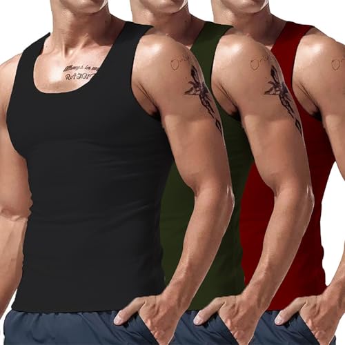 Débardeur de compression homme uni lot de 3 maillots confortables anti-plis