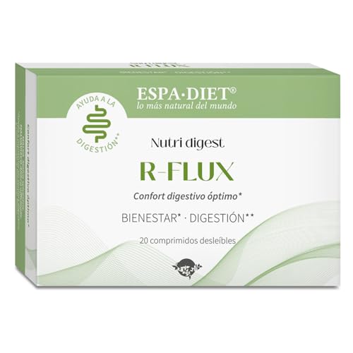 R-Flux Espadiet - Comprimidos Desleíbles para la Acidez, Reflujo y Ardor Estomacal - Con Calcio, Aloe Vera, Malva y Regaliz - Alivio Digestivo Natural y Rápido - 20 Comprimidos Desleíbles