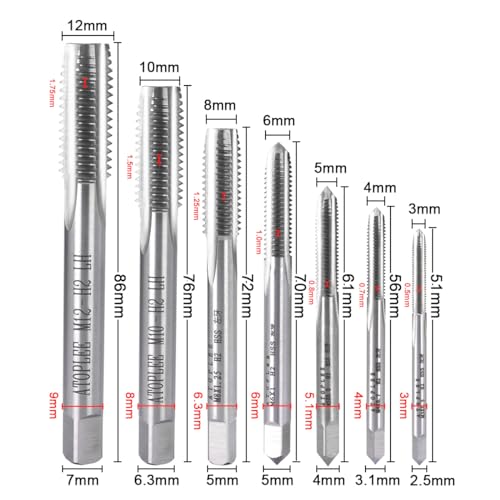 Atoplee 43237-2 7Pcs Metric Hss 6542 Left Hand Thread Tap Set thumb #1