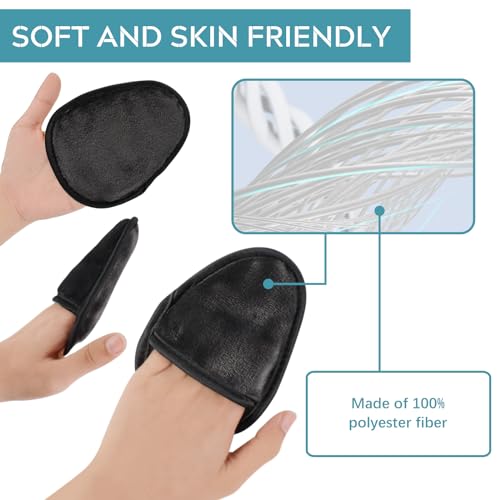 KinHwa Makeup Entferner Pads Wiederverwendbare Abschminkpads Waschbar Mikrofaser Abschminkpads Gesicht Superweich Gesichtsreinigungs Pads Mit Wäschebeutel schwarz 12Stück